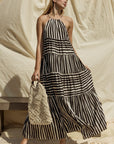 Gilli Sleeveless Stripe Maxi Tiered Dress