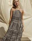 Gilli Sleeveless Stripe Maxi Tiered Dress