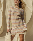 Gilli Round Neck Bell Sleeve Sweater Dress