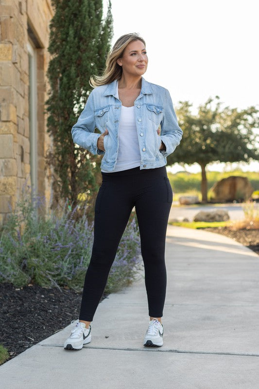 Julia Rose | Black FULL LENGTH Leggings with POCKETS