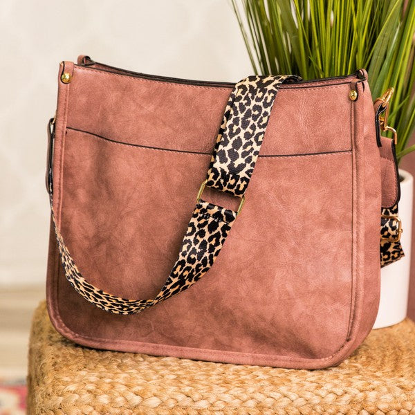 Dani &amp; Em Crossbody Handbag Purse Leopard Animal Strap