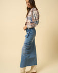 Denim Lab USA Super Maxi Cargo Skirt