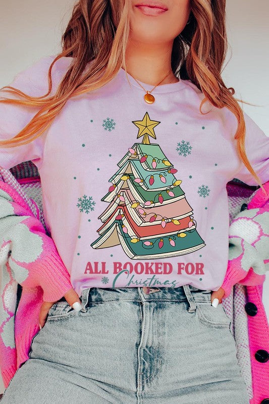 All Booked for Christmas Graphic Tee