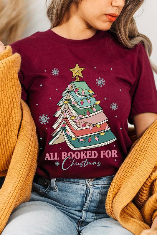 All Booked for Christmas Graphic Tee