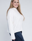 Plus Drop Shoulder Long Sleeve Top