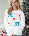 Merry Cable Knit Pullover Sweatshirt