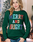 Merry Cable Knit Pullover Sweatshirt