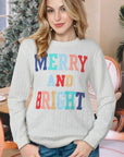 Merry Cable Knit Pullover Sweatshirt