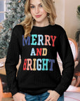 Merry Cable Knit Pullover Sweatshirt