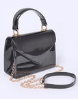 Patent Leather Top Handle Swing Bag