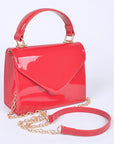 Patent Leather Top Handle Swing Bag