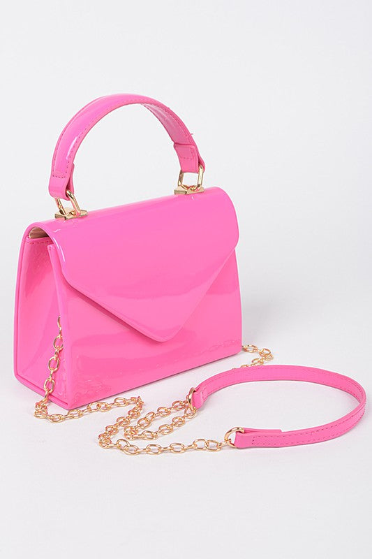 Patent Leather Top Handle Swing Bag