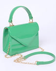 Patent Leather Top Handle Swing Bag