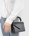 Patent Leather Top Handle Swing Bag