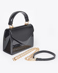 Patent Leather Top Handle Swing Bag