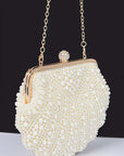 Faux Pearl Sea Shell Iconic Clutch Bag