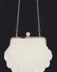 Faux Pearl Sea Shell Iconic Clutch Bag