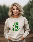 Plus Fa La La Holiday Graphic Premium Crew Fleece Sweatshirt