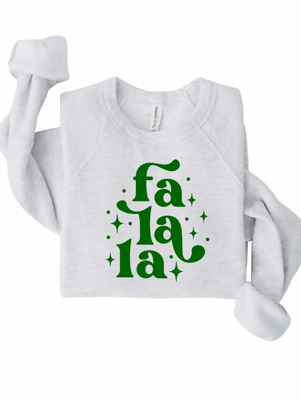 Plus Fa La La Holiday Graphic Premium Crew Fleece Sweatshirt