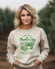 Farm Fresh Christmas Trees Graphic Premium Crew Sweatshirt