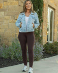 Julia Rose FULL LENGTH  Brown Solid Leggings