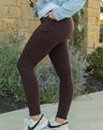 Julia Rose FULL LENGTH  Brown Solid Leggings