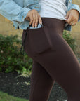 Julia Rose FULL LENGTH  Brown Solid Leggings