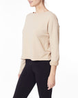 Fabina Garment Dye French Terry Crop Long Sleeve