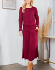 Waist Wrap Dress-with Pockets-SOLID