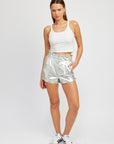 Paperbag Metallic Shorts