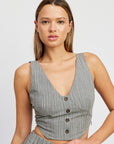 Emory Park Button Down Vest Top