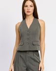 Emory Park Button Down Halter Vest