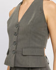 Emory Park Button Down Halter Vest