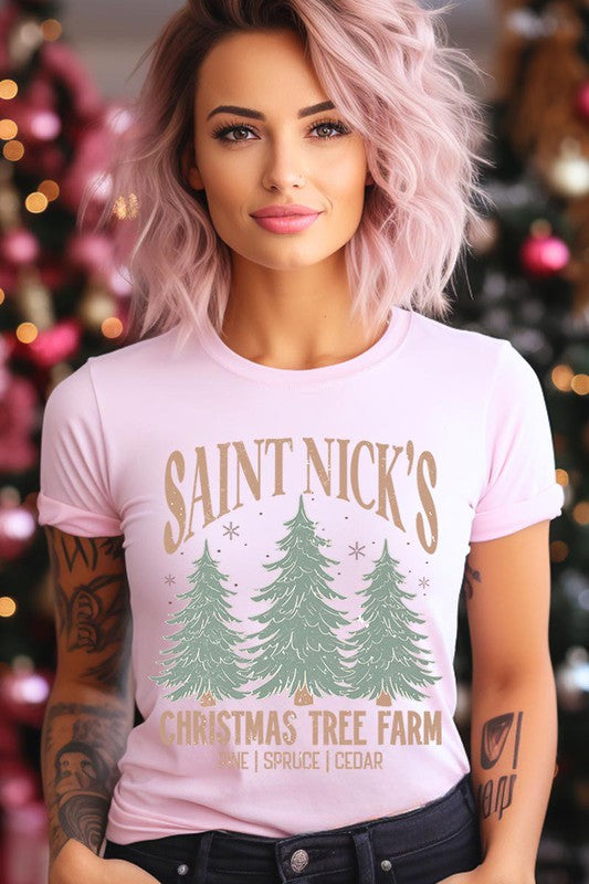 Saint Nick&#39;s Christmas Tree Farm Graphic Tee