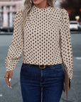 Long Sleeve Mock Neck Blouse