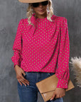 Long Sleeve Mock Neck Blouse