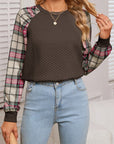 Quilted Plaid Accent Sweatshirt