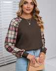 Quilted Plaid Accent Sweatshirt