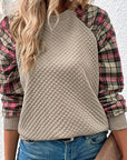 Quilted Plaid Accent Sweatshirt