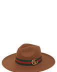 GO Charm with Stripe Band Fedora Hat