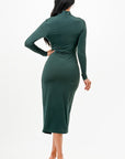 La Scala Criss Cross Long Sleeve Midi Dress