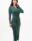 La Scala Criss Cross Long Sleeve Midi Dress