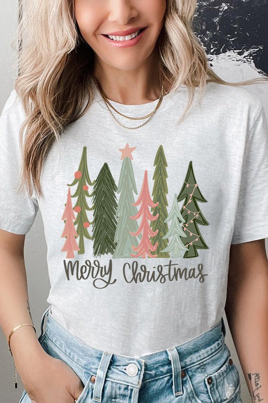 Merry Christmas Trees Graphic Tee
