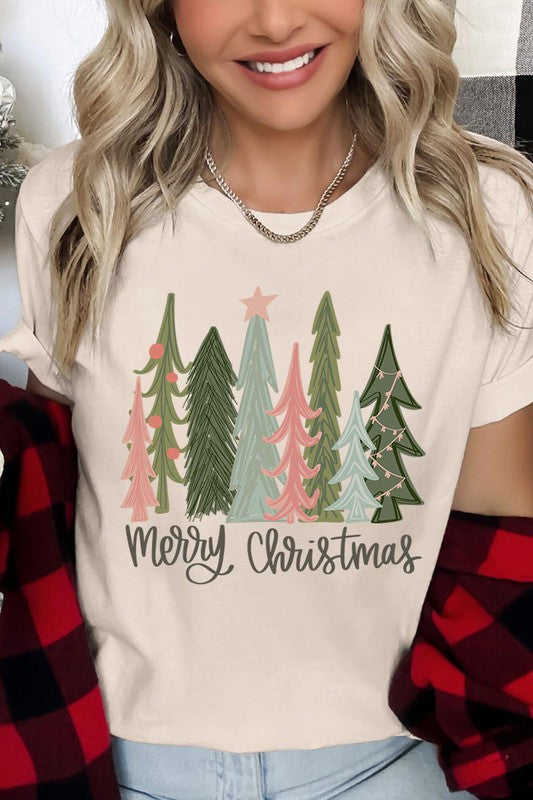Merry Christmas Trees Graphic Tee