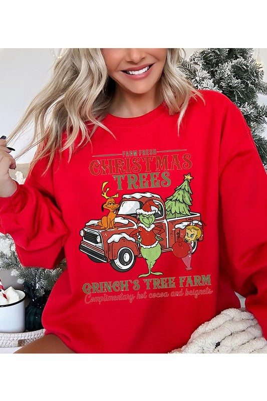 Grinch&#39;s Christmas Tree Farm Crewneck Sweatshirt