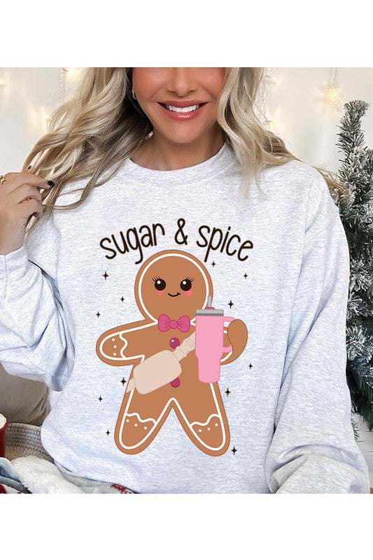 Sugar &amp; Spice Gingerbread Christmas Unisex Fleece Sweatshirt