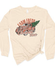 Farm Fresh Christmas Trees Graphic Long Sleeve Tee