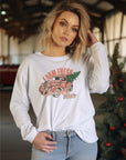 Farm Fresh Christmas Trees Graphic Long Sleeve Tee