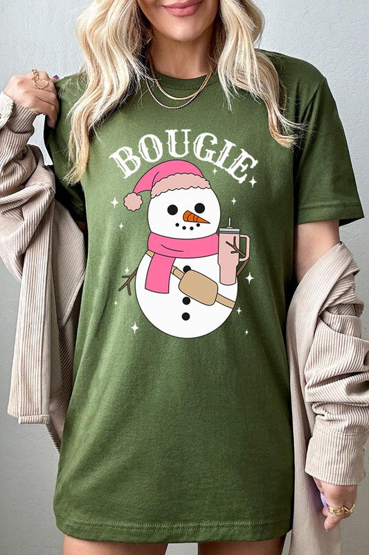 Bougie Snowman Christmas Graphic Tee