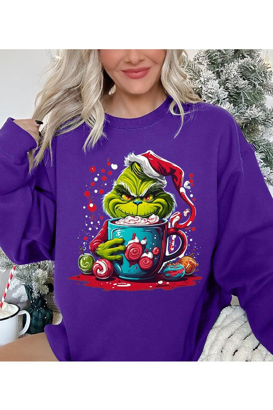 Giggling Grinch Unisex Fleece Graphic Sweatshirt